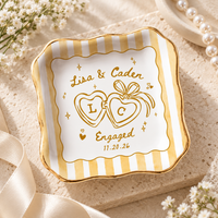 Personalized Engagement Ring Dish for Couple, Custom Names & Date Ring Holder, Bride to Be Gift, Wedding Ring Dish