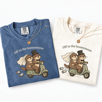 Funny Honeymoon Shirts Bride and Groom Matching Newlywed Tees, Just Married Otter Couple Wedding Gift, Honeymoon Vacation Outfit