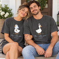 Custom Mr. and Mrs. Silly Goose Matching Couple Shirts , Bride and Groom Honeymoon Tee, Funny Wedding Gift