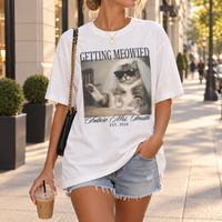 Getting Meowied Cat in Veil Photo Shirt – Custom Future Mrs. Name & Year Tee