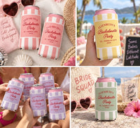 Personalized Coastal Bachelorette Can Cooler, Custom Beach Party Favor for Bridesmaids, Bachelorette Party Gifts