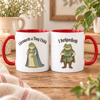 Funny Pregnancy Frog Mugs, Matching Medieval Frog Couple Mugs, Expecting Mom Dad Gift, Pregnancy Announcement Mug Set