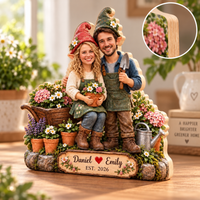 Personalized Garden Couple Photo Figurine – Anniversary Gift