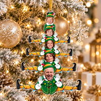 Custom Face Cartoon Character Ornament - Family Photo Ornament – Funny Christmas Gift