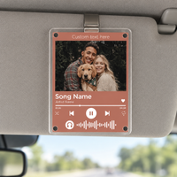 Custom Song & Photo Car Visor Clip, Valentines Day Gift For Him, Drive Safe Photo Couples Visor Clip, Boyfriend Husband Gifts, Music Display