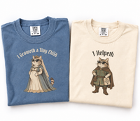 Funny Cat Pregnancy Couple Shirts for Expecting Parents, Medieval Cat Mom Dad Matching Tees, Pregnancy Announcement Gift