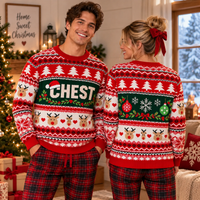 Chest & Nuts Reindeer Sweater – Funny Couples Christmas Outfit