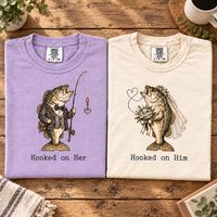 Hooked on Her & Him Fish Couple Shirts – Wedding & Anniversary Gift