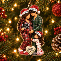 Personalized Xmas Ornament for Expecting Parents, Pregnancy Announcement Keepsake, Baby Arriving Ornament 2026, New Dad Gift, Mom to be Gift