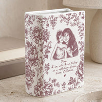 Personalized mother of the bride ceramic book vase image 8