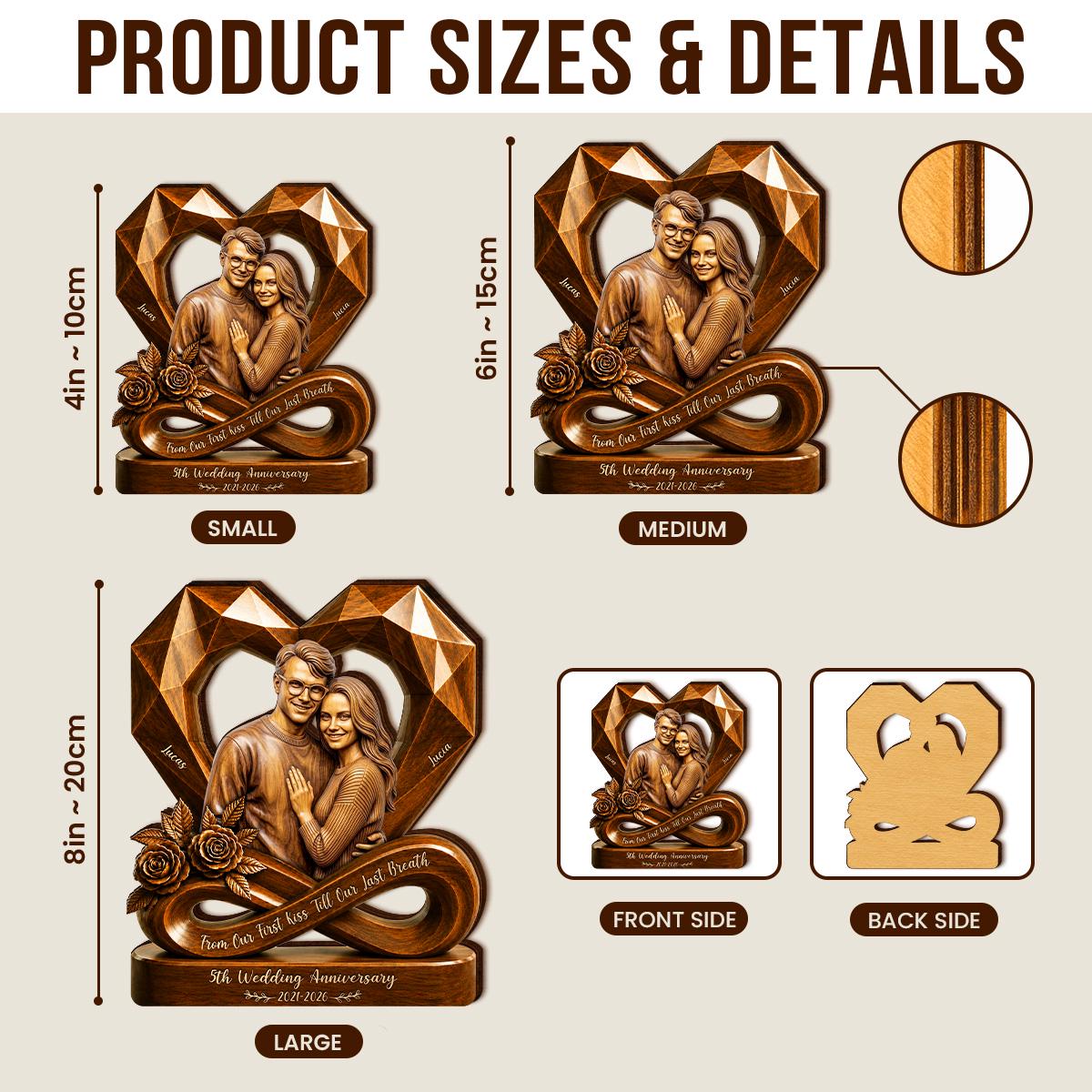 Personalized couple photo wooden heart plaque mockup 8