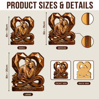 Personalized couple photo wooden heart plaque mockup 8