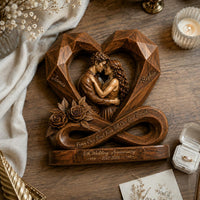 Personalized Couple Photo Infinity Heart Wooden Block, Custom Anniversary Gift image 8