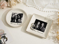 Personalised Photo Trinket Dish with Stand: Custom Jewelry Ring Dish, Wedding Gift, Bridesmaid Proposal, Trinket Tray for Best Friend/Bestie