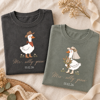 Matching Mr. & Mrs. Silly Goose Western Shirts, Western Bride and Groom Shirts, Country Wedding Honeymoon Tees