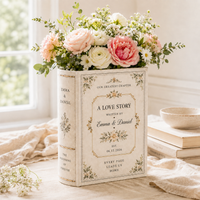 Personalized Ceramic Book Vase, Custom Couple Names and Wedding Date, Love Story Wedding Keepsake