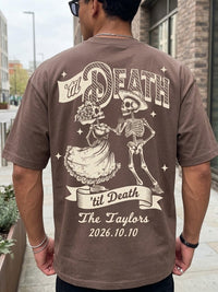 Personalized Til Death Double-Sided Wedding Shirts, Custom Couple Names & Date Comfort Colors Tees, Newlywed Matching Gift