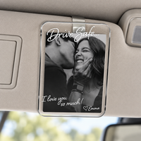 Custom Photo Car Visor Clip Gift for Him, Drive Safe Gift, Custom Couple Photo Keepsake Gift, Valentine’s Gift for Boyfriend or Husband