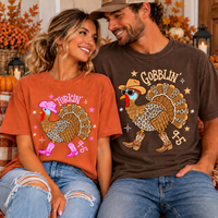Retro Turkin 9 To 5 Comfort Colors Shirts – Western Thanksgiving Couple Gift