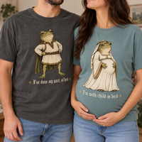M'Lord Frog Pregnancy Announcement Matching Comfort Colors Tee mockup 2