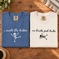 No Tricks Just Kicks & I Made The Kicker Couple Shirts – Pregnancy Announcement