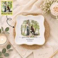 Custom Photo Engagement Ring Dish Holder, Personalized Couple Gift , Engagement Gift for Her