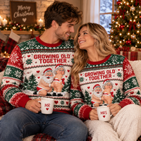 Personalized Growing Old Together Santa Sweater – Christmas Couples Gift