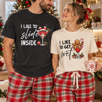 Funny Christmas Couple Comfort Colors Shirts – Ride on Top Couple Matching T-Shirt