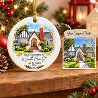 Custom House Photo Ornament – First Christmas in New Home