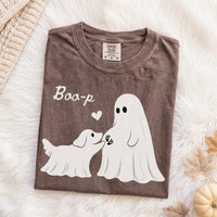 Boo-P Ghost Dog Pregnancy Announcement Shirt, Spooky Halloween Mama to Be Tee, Fall Baby Reveal Gift