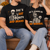 Beauty And Brains & My No Brainer Couple Shirts – Halloween Couple Gift