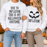 Funny Inflation Halloween Sweatshirt & Hoodie, Matching Couple Halloween Costume, Pumpkin Fall Hoodie
