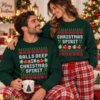 Balls Deep In Christmas Spirit Couple Shirts – Matching Christmas Gift