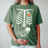 Skeleton Halloween Maternity Shirt, Funny Pregnancy Announcement Tee, Spooky New Mom-to-Be Baby Reveal Shirt