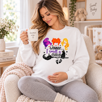 Winnie I Smell a Child Halloween Sweatshirt, Pregnancy Announcement Crewneck, Witchy Pregnant Shirt, Halloween Maternity Outfit
