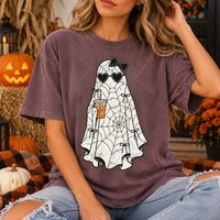 Personalized Ghost Spiderweb Comfort Colors Shirts – Halloween Couple Gift