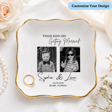 Personalized Photo These Kids Are Getting Married Wedding Jewelry Dish - Gift for Bride, Bridesmaid, Custom Bachelorette Trip, Bridal Shower Gift