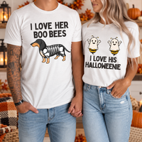 Matching Halloween Couple Shirt, Funny Couple Costume, Spooky Season Gifts for Couple, Dachshund Halloween Shirt, Funny Ghost T-Shirt Couple