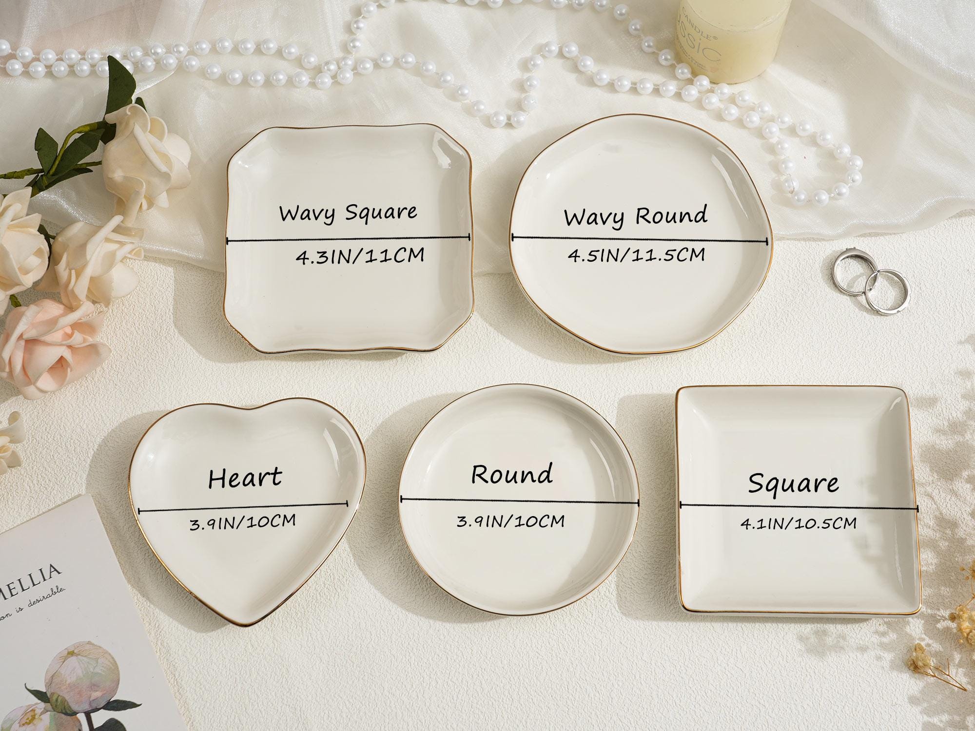 Personalised Photo Trinket Dish with Stand: Custom Jewelry Ring Dish, Wedding Gift, Bridesmaid Proposal, Trinket Tray for Best Friend/Bestie