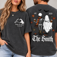 Personalized Skeleton Bride & Groom Gothic Wedding Comfort Colors Tee