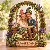 Personalized Garden Couple Photo Figurine – Anniversary Gift