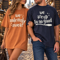 Funny Matching Couple Shirts, We Solemnly Swear We Are Up to No Good Tees, Couples Gift