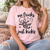 No Tricks Just Kicks Shirt – Spooky Pregnancy Announcement Tee