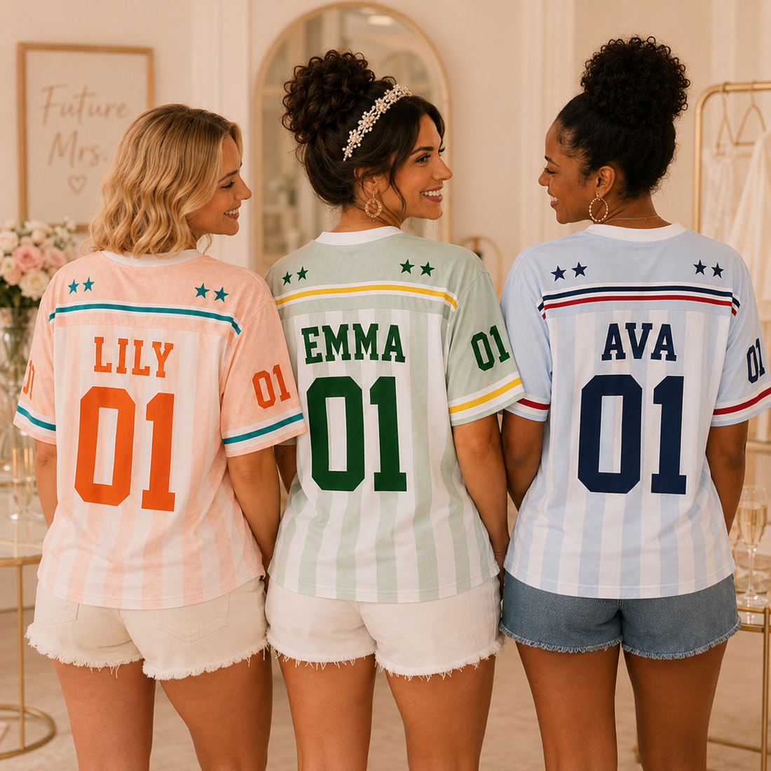 Personalized Bachelorette Party Jersey Shirt With Name, Number - Gift for Bride, Bridesmaid, Bachelorette Trip, Bridal Shower Gift