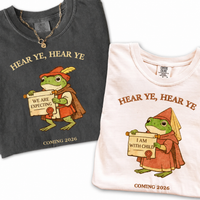 Pregnancy Reveal Couple Shirts, Funny Medieval Frog Tshirt, Matching Expecting Parents Shirts, Baby Announcement Set, Hear Ye Hear Ye Tees