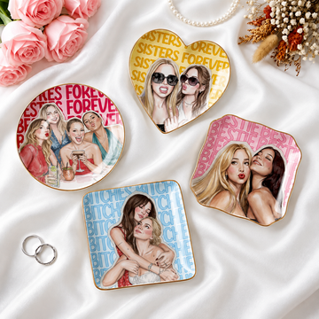Personalized Bestie Photo Trinket Dish, Custom Bridesmaid Jewelry Tray, Best Friend Ring Dish, Bridesmaid Proposal Gift