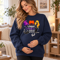 Winnie I Smell a Child Halloween Sweatshirt, Pregnancy Announcement Crewneck, Witchy Pregnant Shirt, Halloween Maternity Outfit