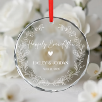 Happily Ever After Ornament, First Christmas Married Ornament, Married Keepsake Gift For Couples, Wedding Gifts, Married Christmas Ornament