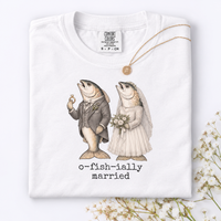 O-Fish-Ially Married Shirt for Wedding & Honeymoon, Funny Fish Newlywed Tee, Bride Groom Couple Wedding Gift