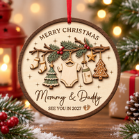 Personalized Expecting Parents Ornament, Pregnancy Ornament, Baby Announcement Ornament, Expecting Couple, Expecting Mom Gift, Mom Dad To Be